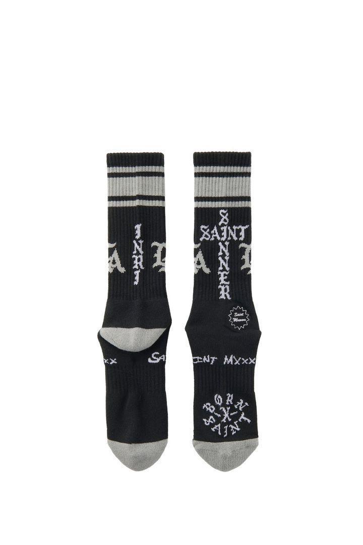 【Mサイズ(黒)】セント マイケル×ボーンXレイズド/BR_SOCKS　新品