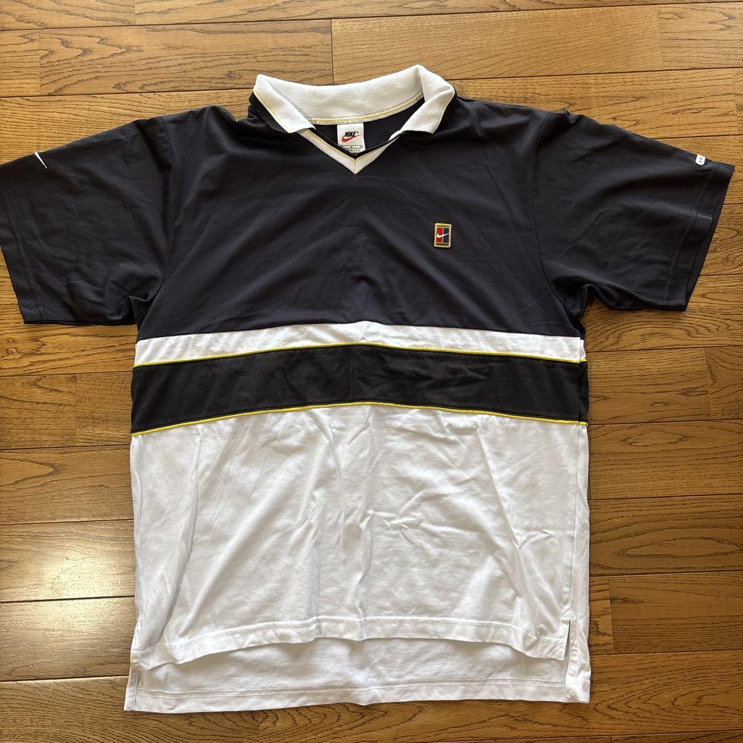 Nike メッシュポロシャツ M 黒/白