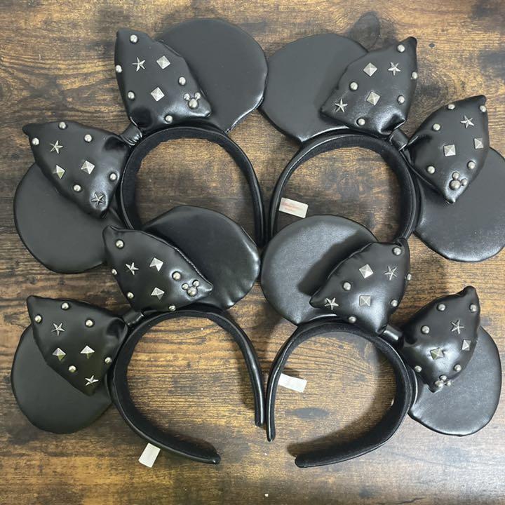 ミニー ディズニー レザー スパンコール カチューシャ 星 スター