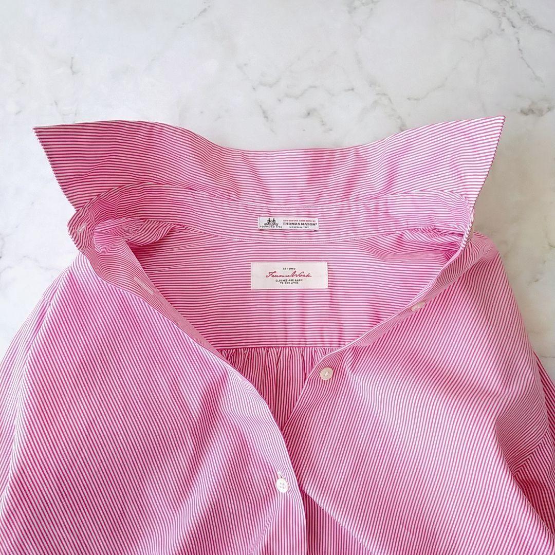 超美品 フレームワーク ピンクストライプ 長袖シャツ トーマスメイソン コットン 超美品 フレームワーク ピンクストライプ 長袖シャツ トーマスメイソン コットン