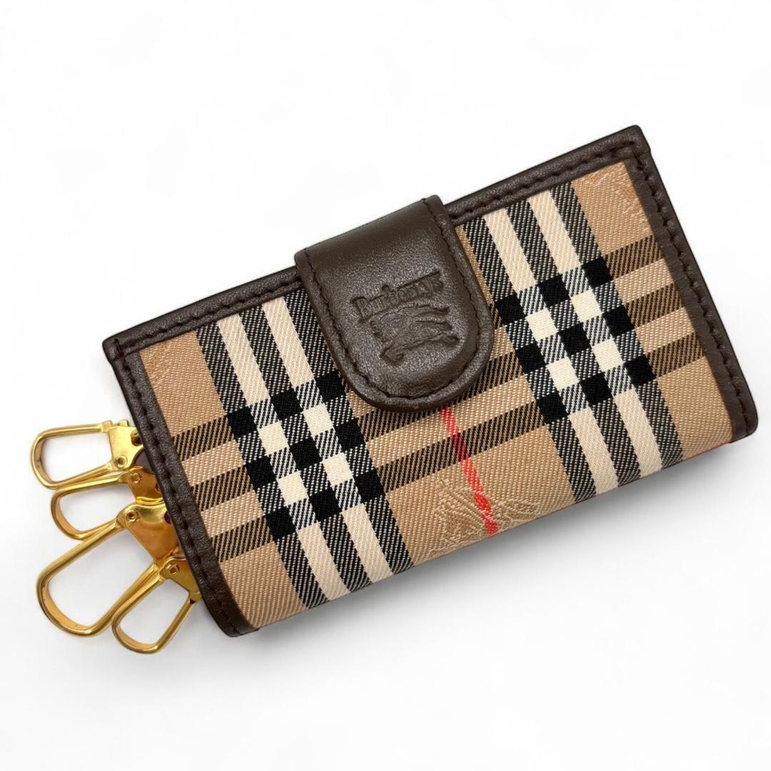 人気商品 BURBERRY ホースロゴ ノバチェック キーケース 4連 バーバリー 小物