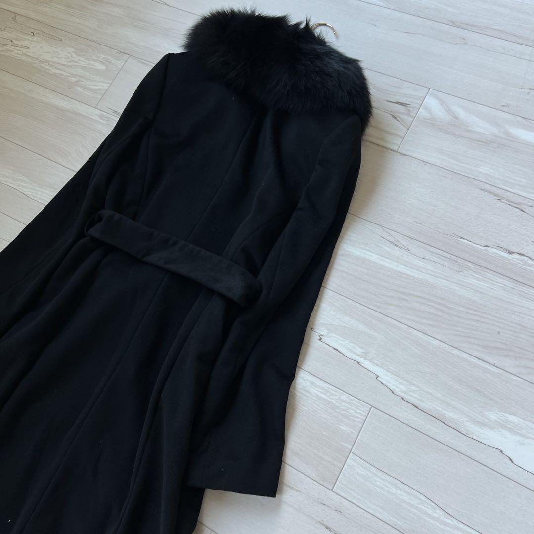 フランコフェラーロ 最高級カシミヤ100% ベルテッドコート フォックス