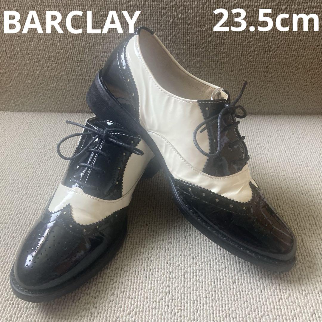 ❣️23.5cm BARCLAYエナメルレザーウイングチップレースアップシューズ