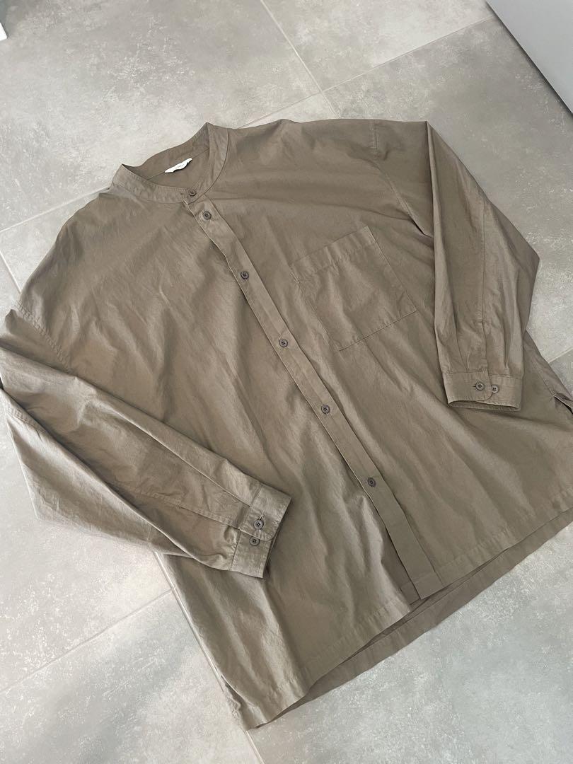 kontor ノーカラーシャツ バンドカラー トップス kontor ノーカラーシャツ バンドカラー トップス