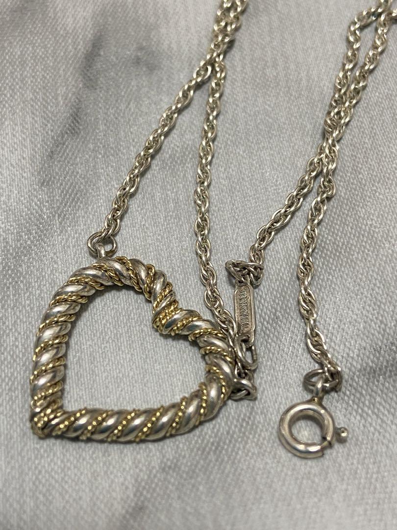 ティファニー Tiffany ネックレスハート シルバー ゴールド コンビ