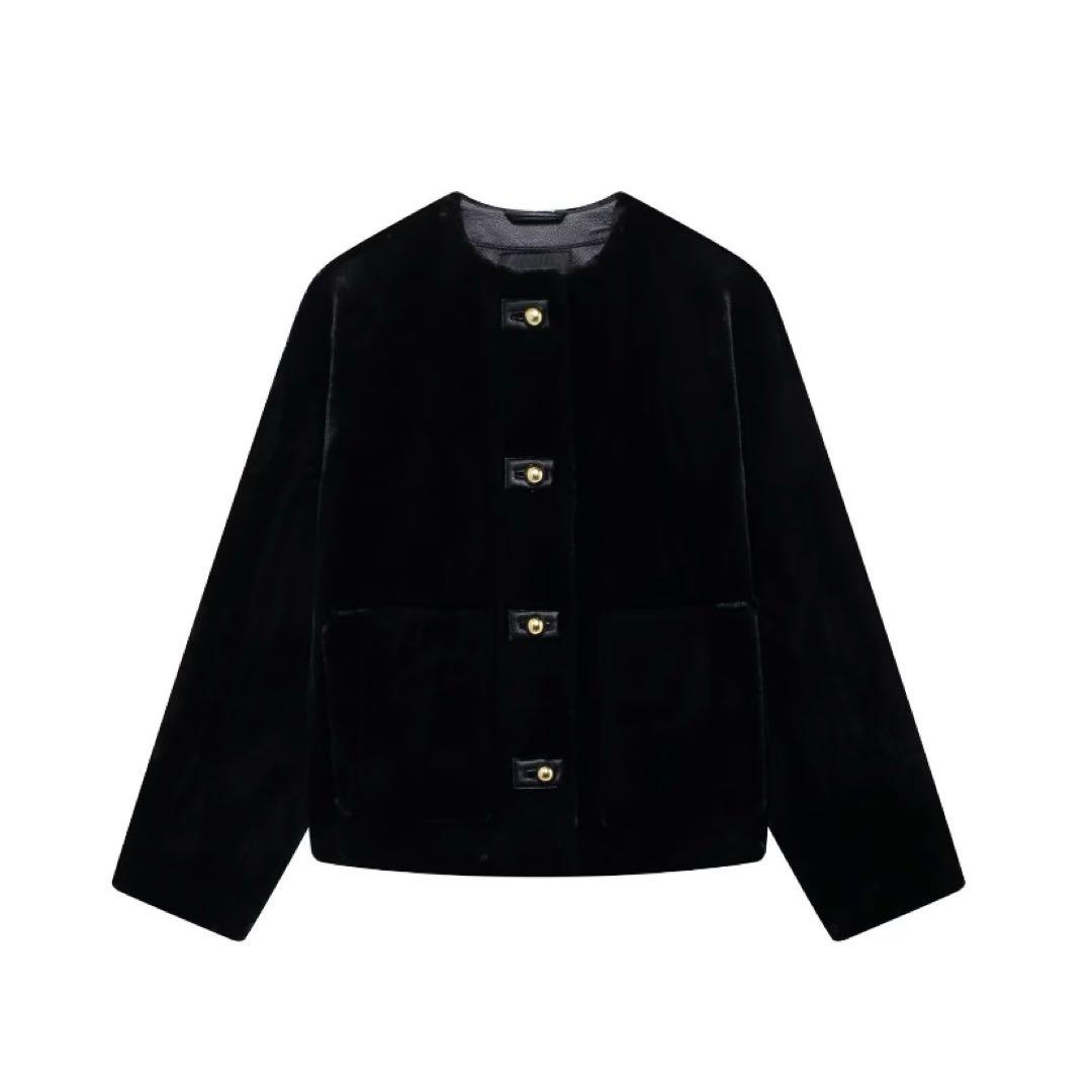 新品】フェイクファージャケット コート ZW コレクション M 黒