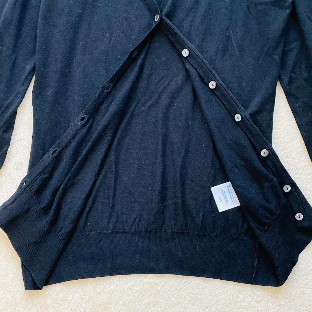 JOHN SMEDLEY ジョンスメドレー 七分袖 カーディガン S ブラック