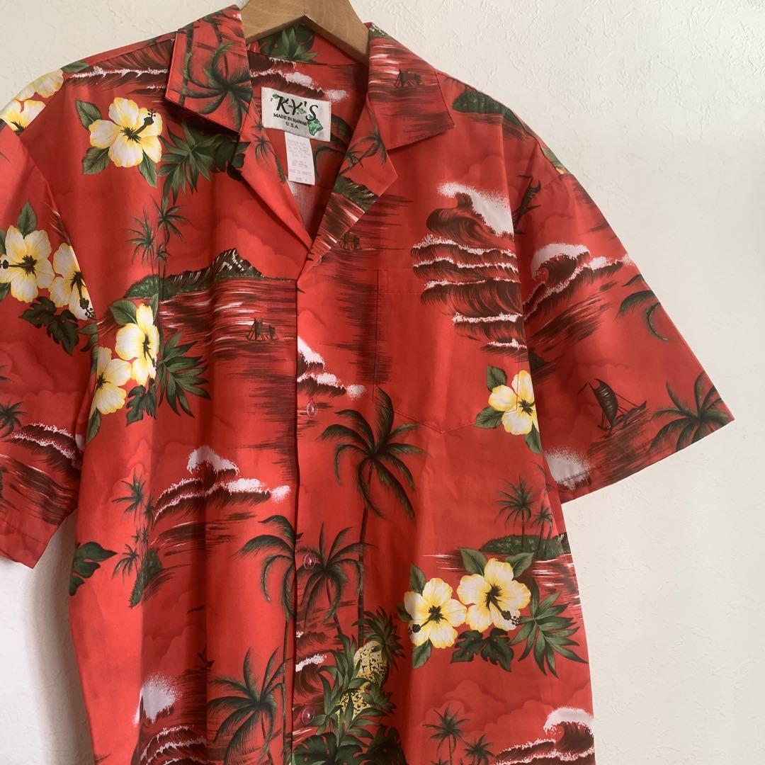 US古着 90s ケーワイズ アロハシャツ 柄合わせ ハワイ製 KY’S