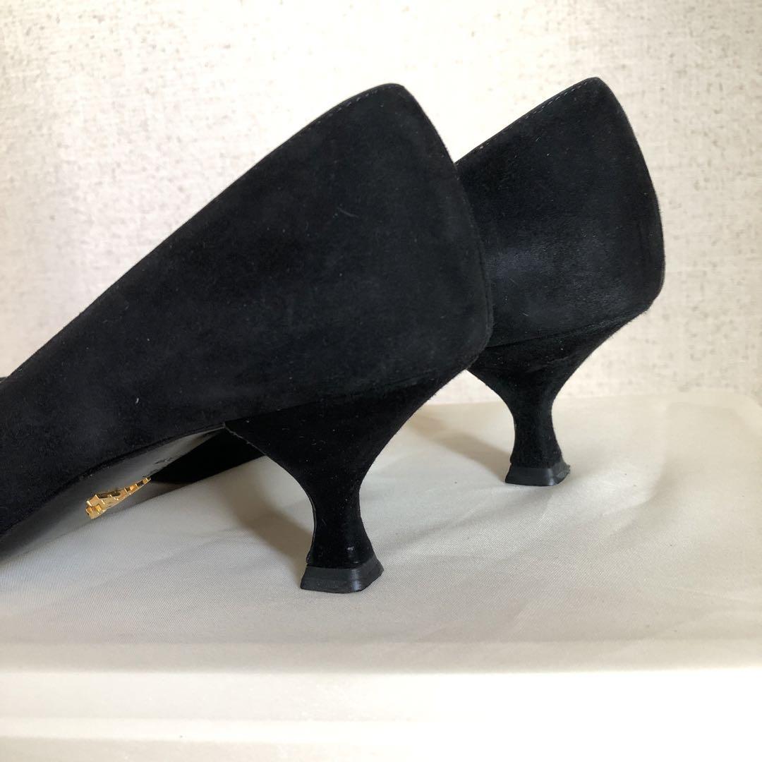 PRADA パンプス ハイヒール 黒 スエード サイズ36 約23cm - メルカリ