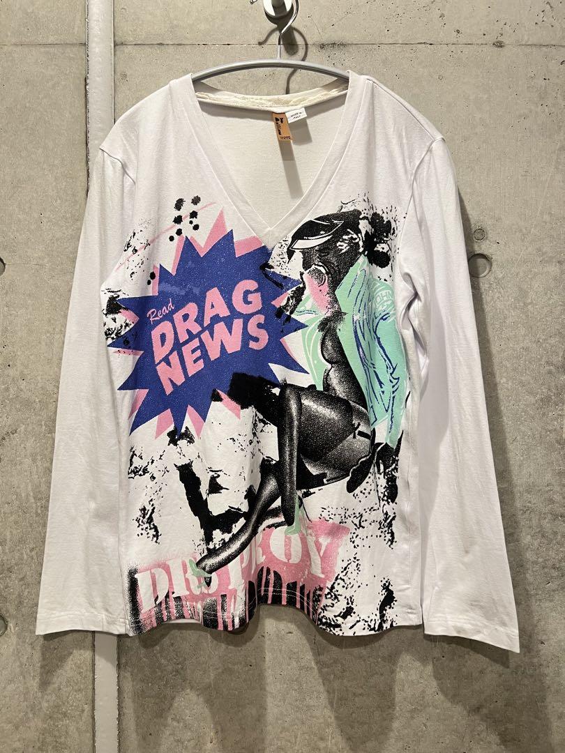 John Galliano グラフィック Tシャツ メンズ 長袖 ガリアーノ