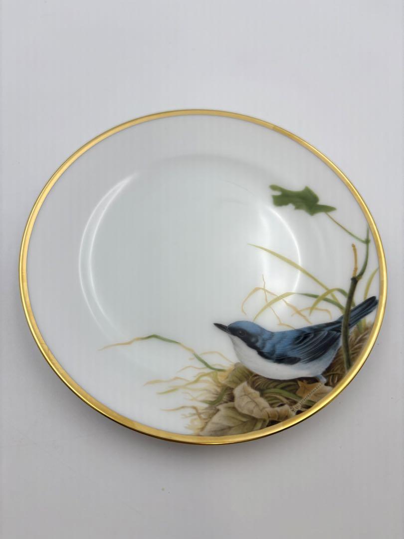 大倉陶園 オークラ OKURA 野鳥シリーズ　青い鳥　ケーキ皿　プレート　箱付