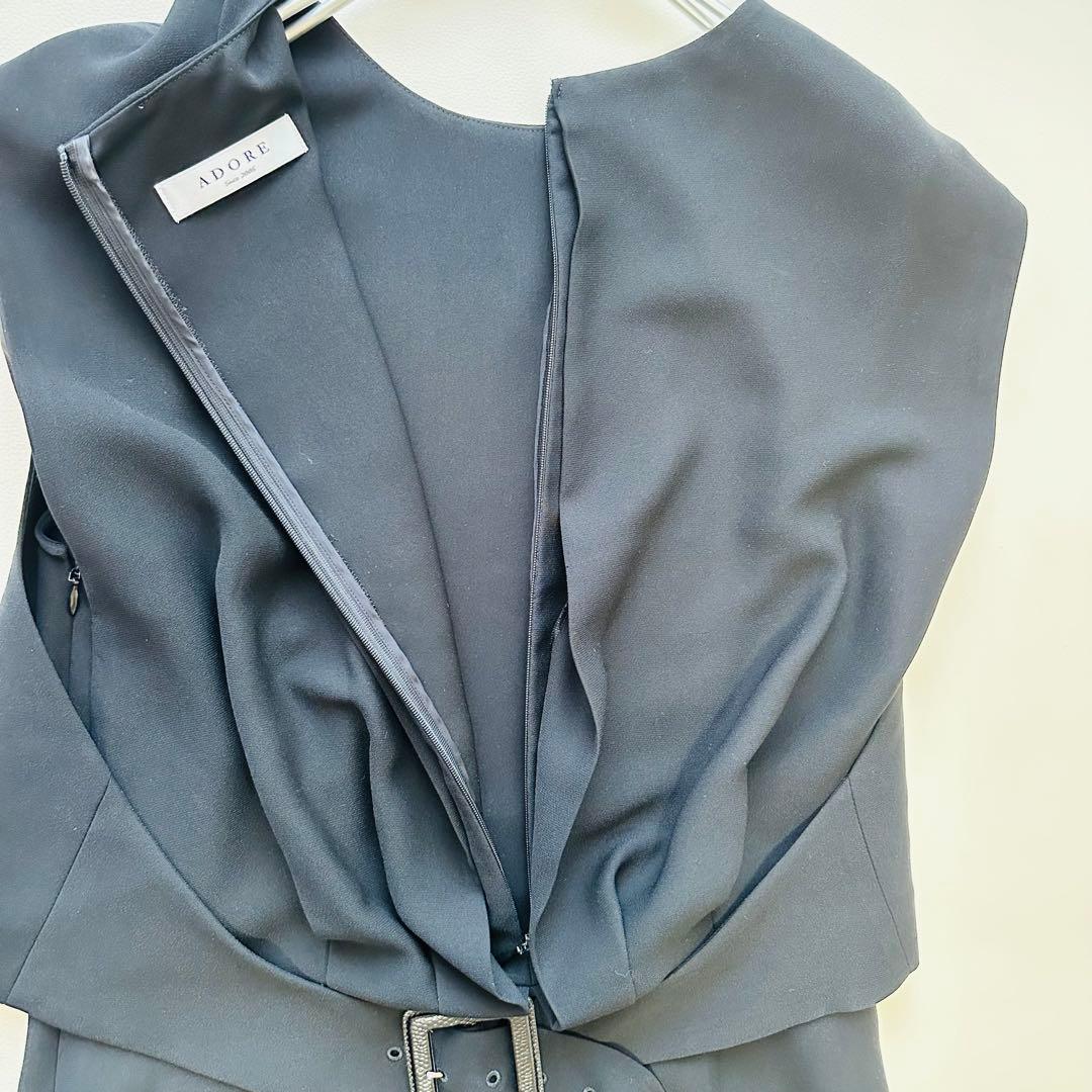 美品 アドーア フォーマル ブラックワンピース ドレス バックファスナー 美品 アドーア フォーマル ブラックワンピース ドレス バックファスナー