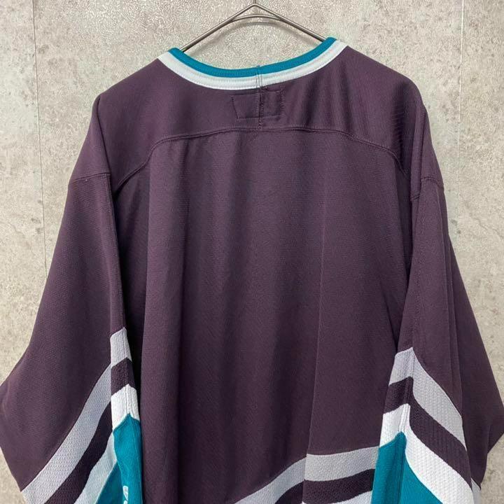【激レアXL☆EURO輸入90s】スターター NHLダックス 刺繍ゲームシャツ