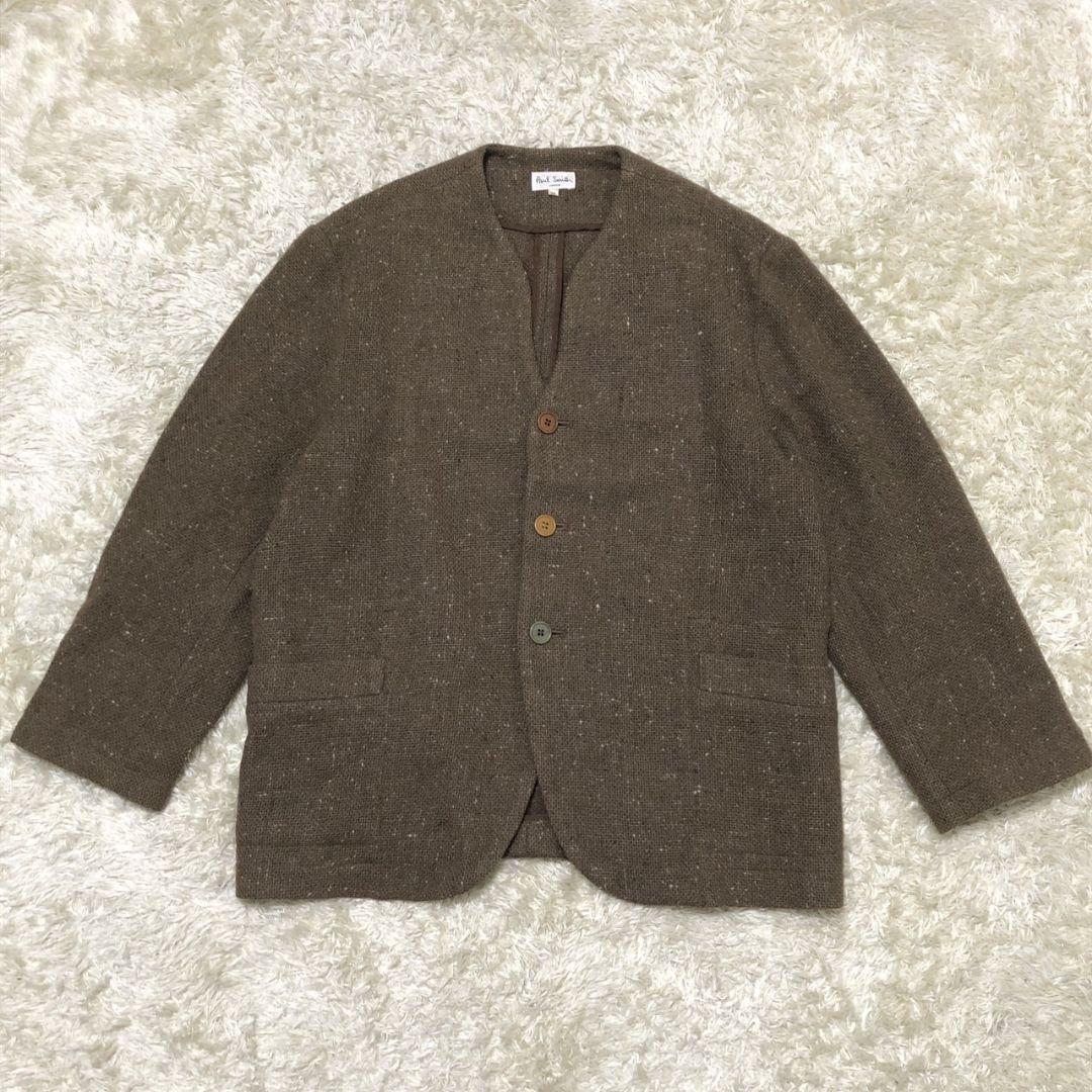 Paul Smith ポールスミス ノーカラージャケット 日本製 ウール M