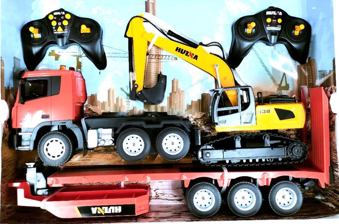 1/24サイズ重機トレーラーラジコン　ラジコンユンボ付き 楽天市場】【大人の重機ラジコン】Huina Toys 1592 本格仕様の