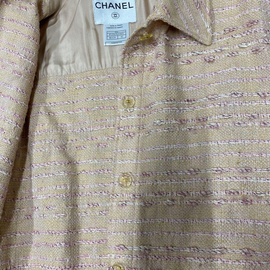CHANEL ハーフコート シャネル ピンクツィード系 サイズ42