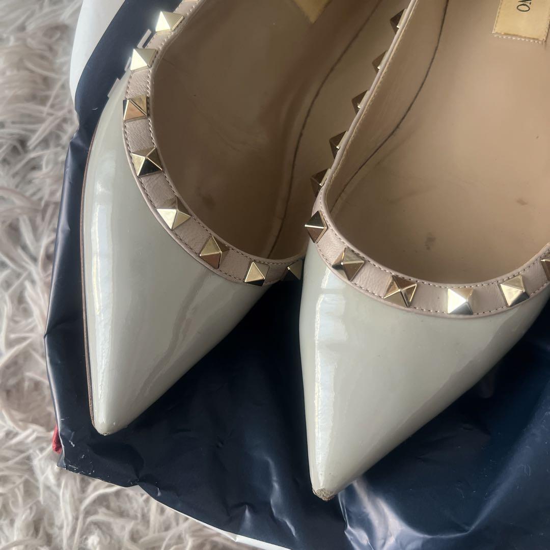 VALENTINO ヴァレンティノ　バレリーナ　スタッズ　パステルグレー　36