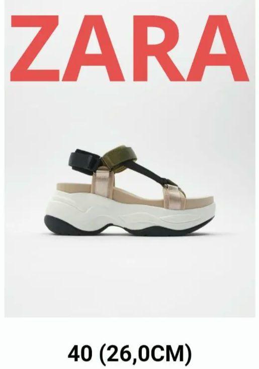 スペイン発送 ZARA ストラップ付きスポーツサンダル 今季新作！ ZARA(ザラ)の「チャンキーソール仕様フラットスポーツサンダル