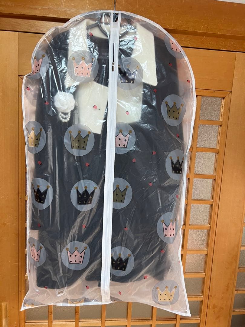 未使用に近いウールダブルブレストコート 黒と白サイズS～M胸幅100cm