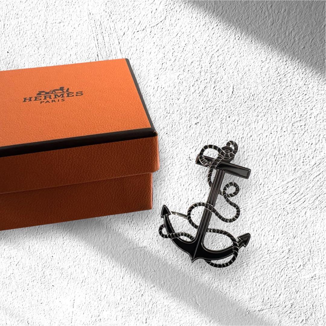 HERMES スカーフリング イカリ シルバー 保存袋 保存箱