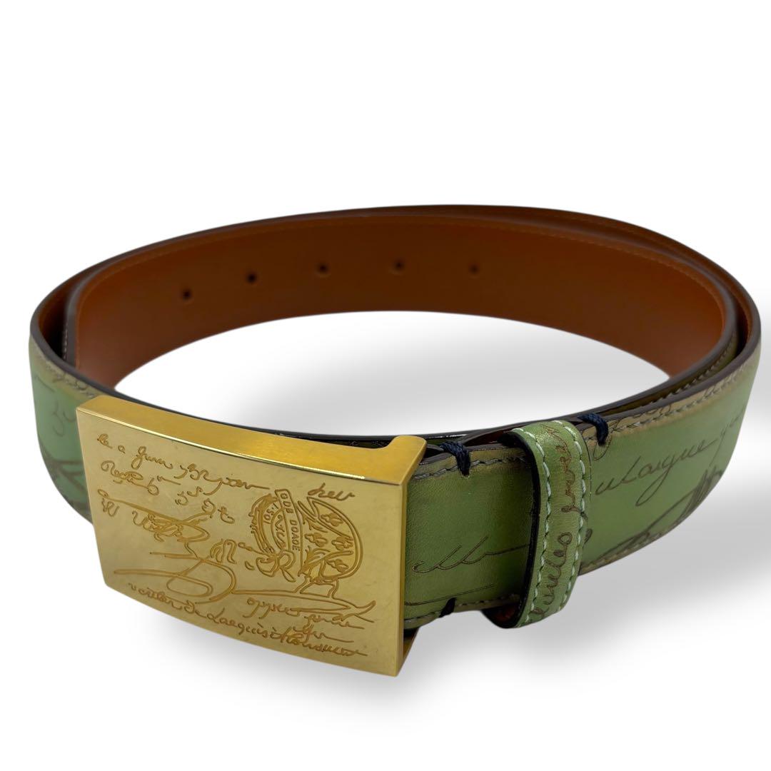 ✨極美品　Berluti ベルルッティ ベルト カリグラフィ バックル ゴールド