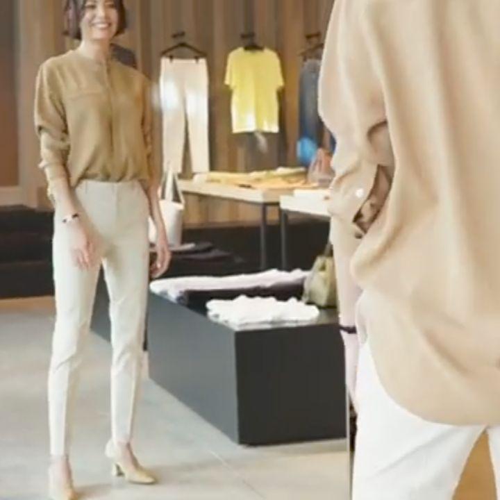 最大12%OFFクーポン Theory ウォッシャブルバンドカラーシャツ ブラウス ニューキャメル トップス