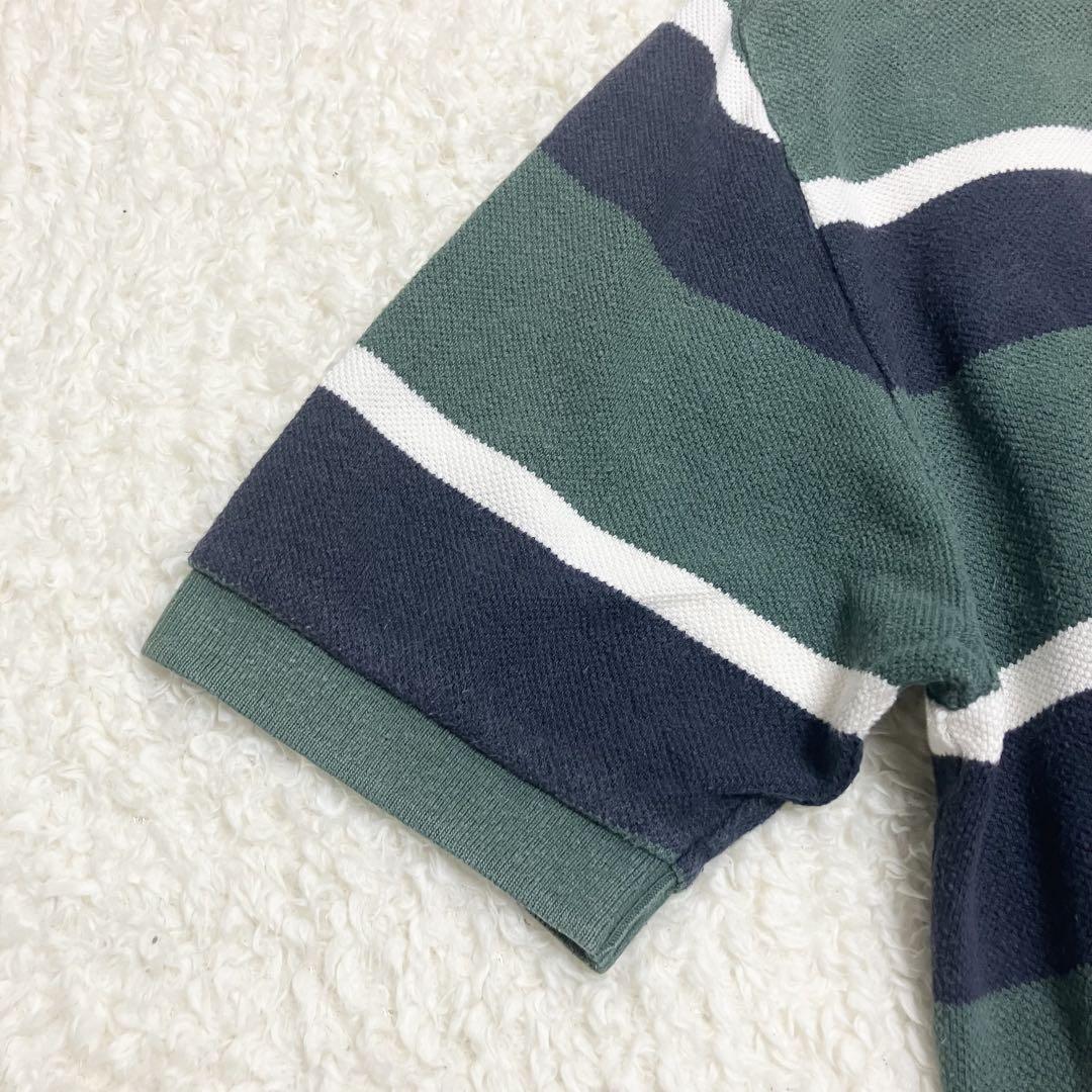 古着 90s ラルフローレン 太ボーダー ポニー刺繍 ラガーシャツ