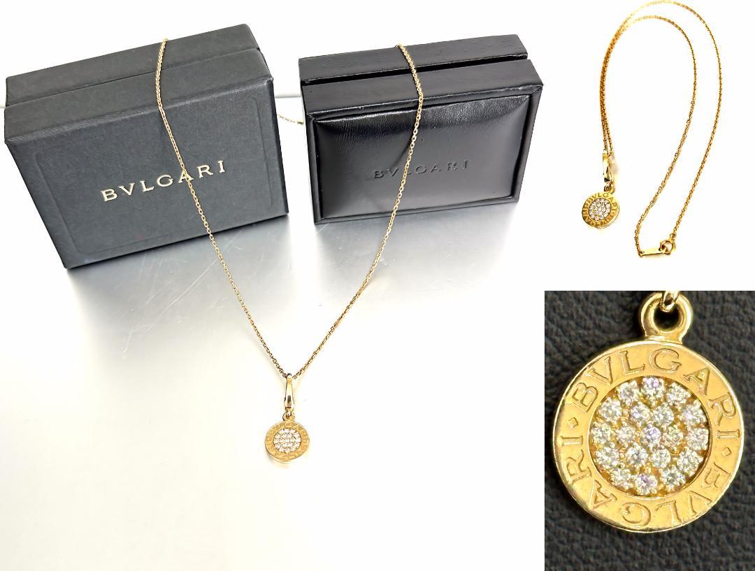 BVLGARI　ブルガリブルガリ　ネックレス　パヴェ ダイヤ　19P　K18YG