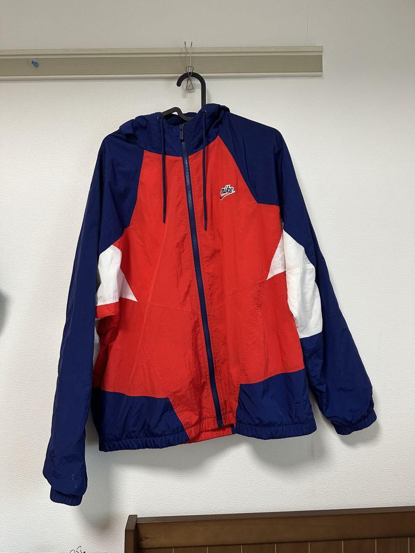 Nike ナイロンジャケット M 赤/青/白 トルコロールカラー Nike ナイロンジャケット 赤 青 白 - メルカリ