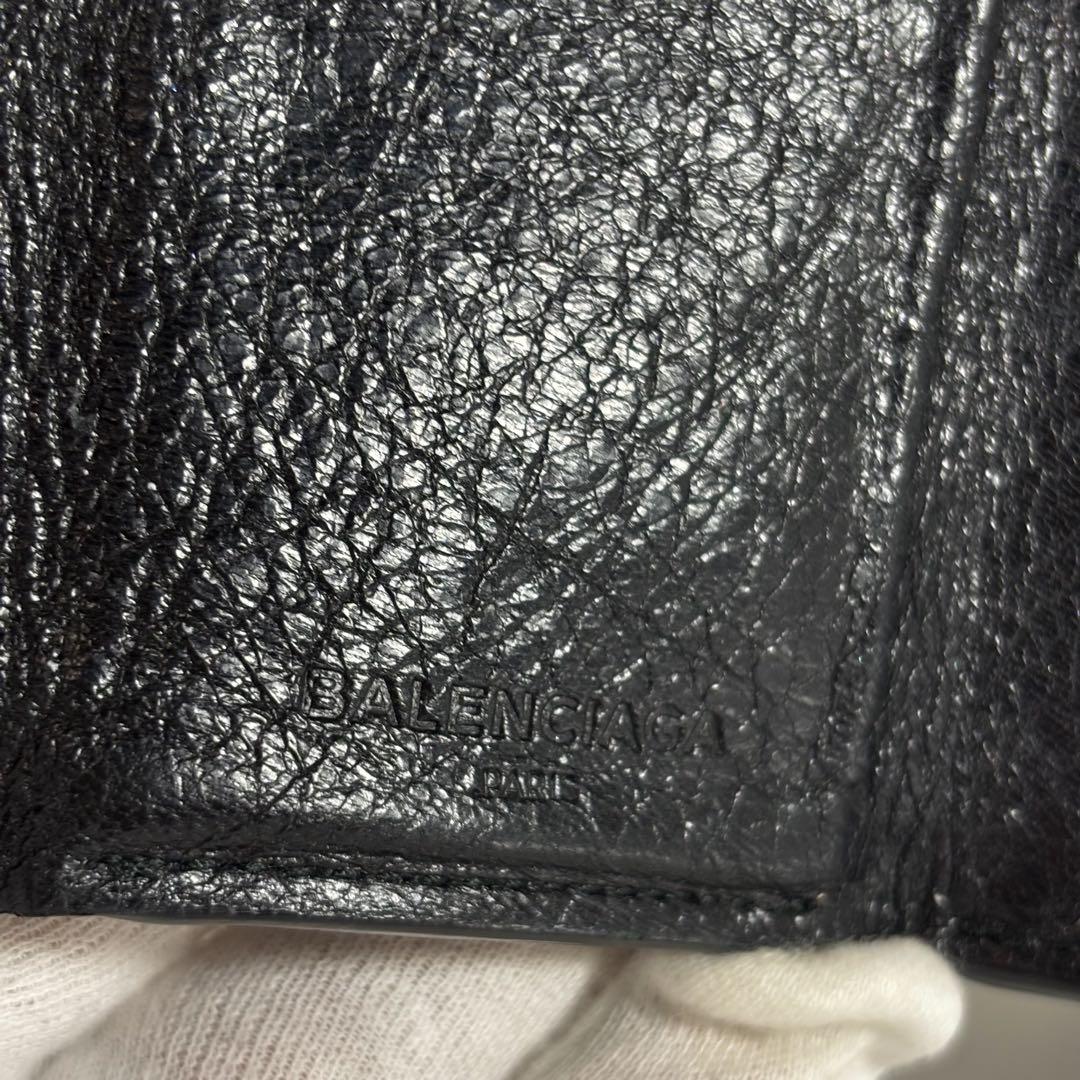 【美品】BALENCIAGA バレンシアガ　クラシック 三つ折り財布 ブラック