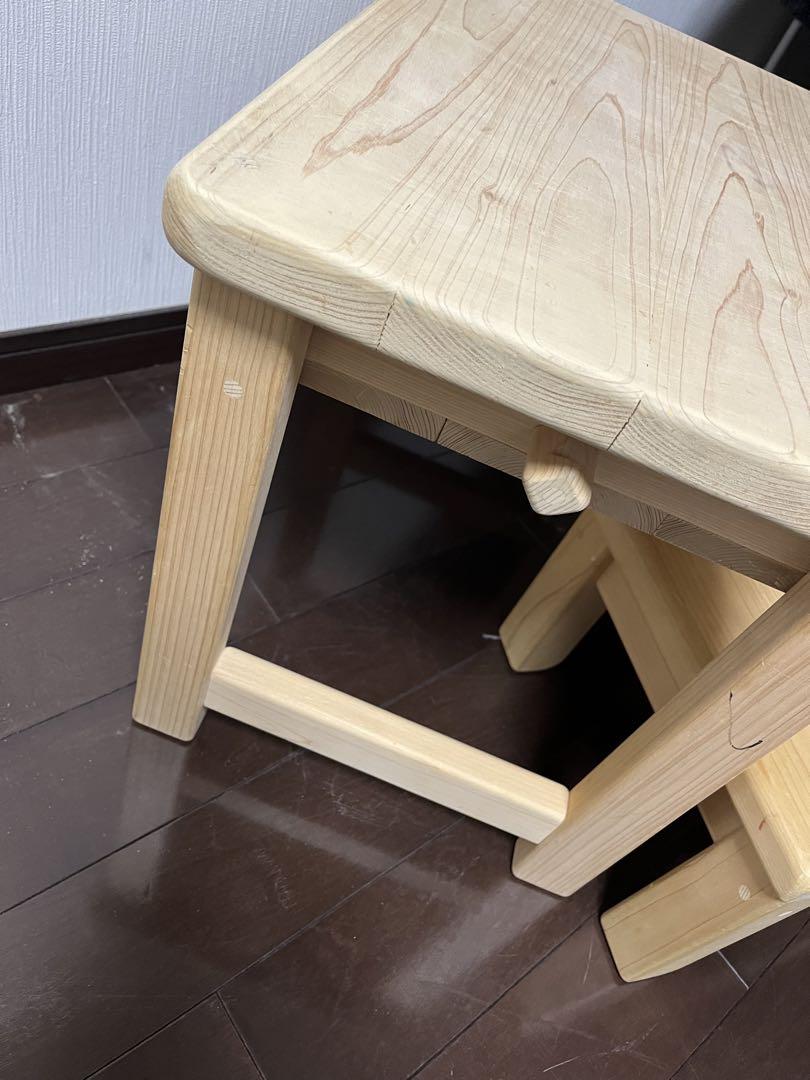 ハンドメイド　檜　幼児　机セット　椅子