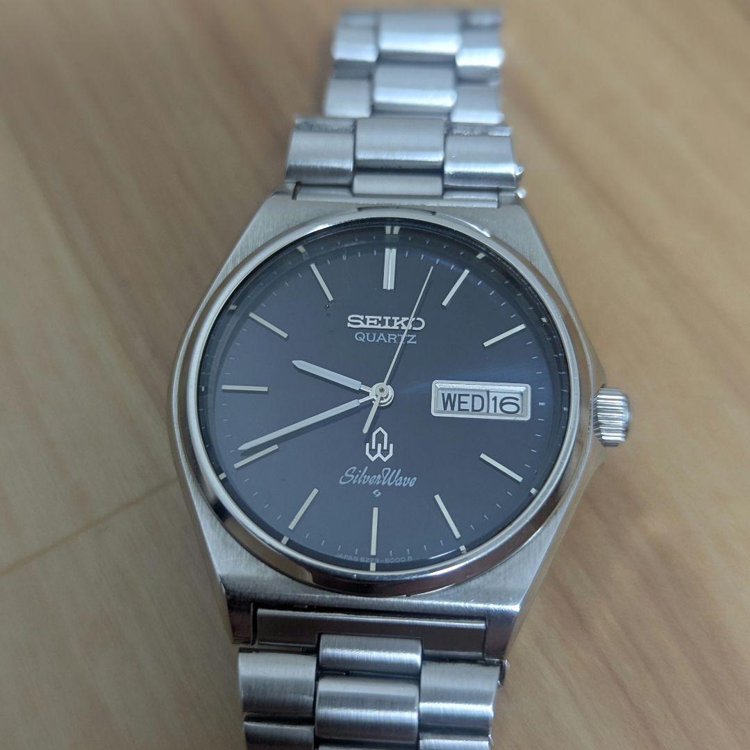 【稼動品】美品　セイコー　シルバーウェーブ　紺（青）　8229-8000