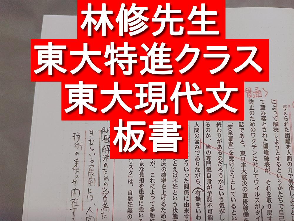 東進　東大特進クラス　東大現代文　板書解説　林修先生　河合塾　駿台　鉄緑会
