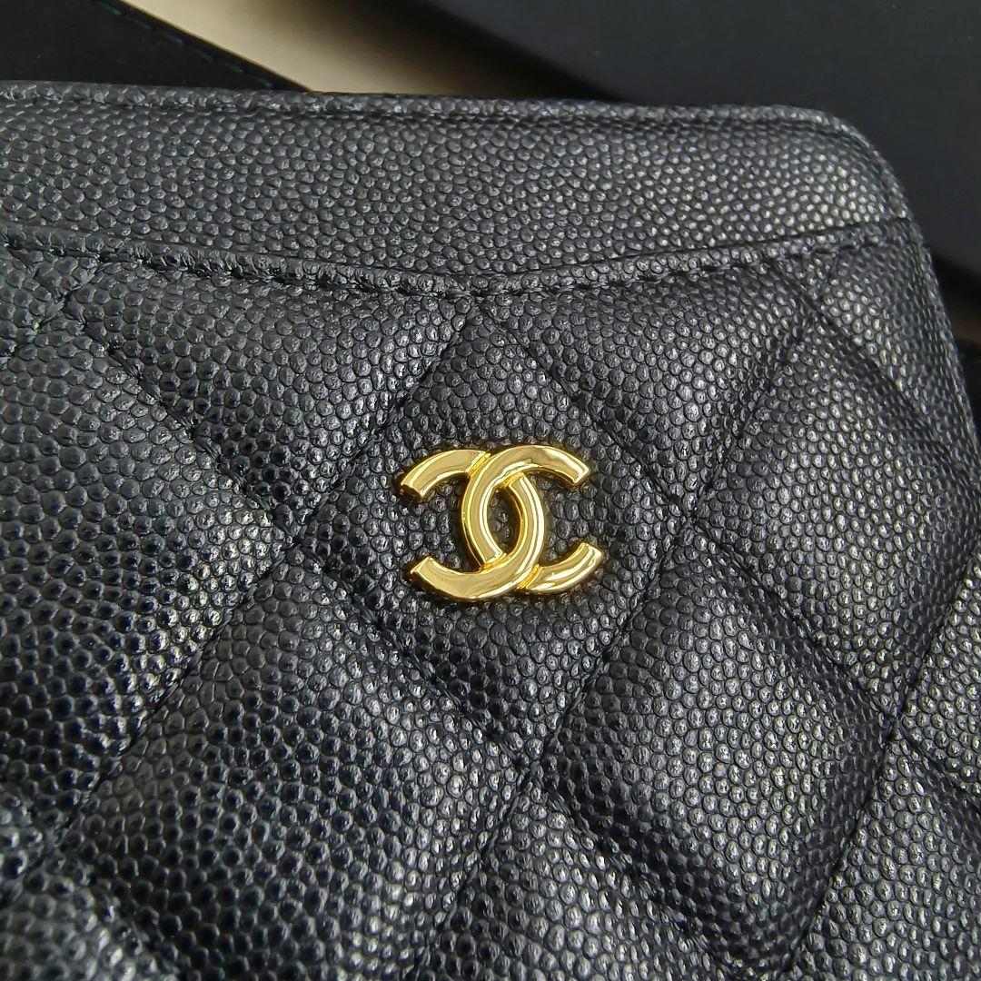 新品！CHANEL シャネル 黒 レザー コインケース