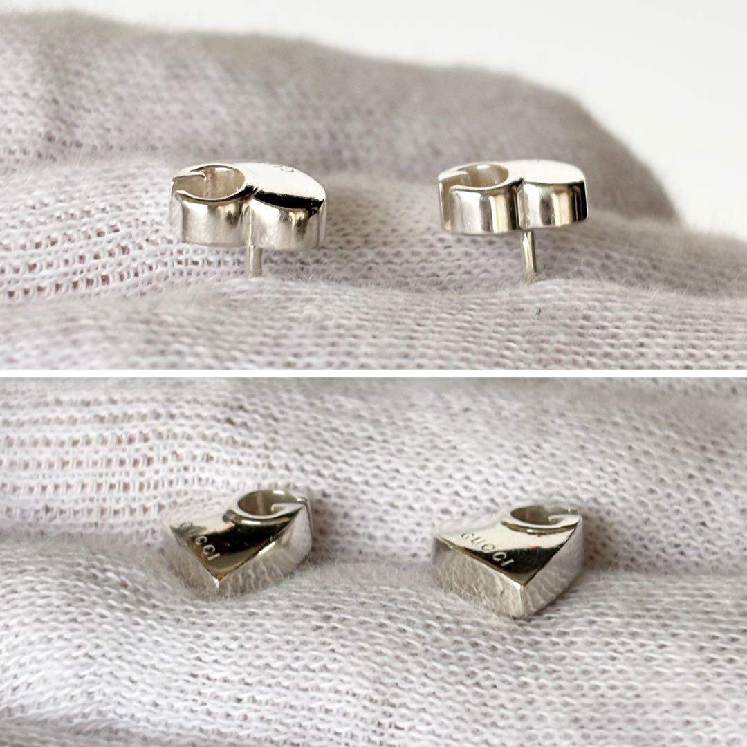 美品❤️ GUCCI ピアス ハート Gロゴ シルバー 925 - メルカリ