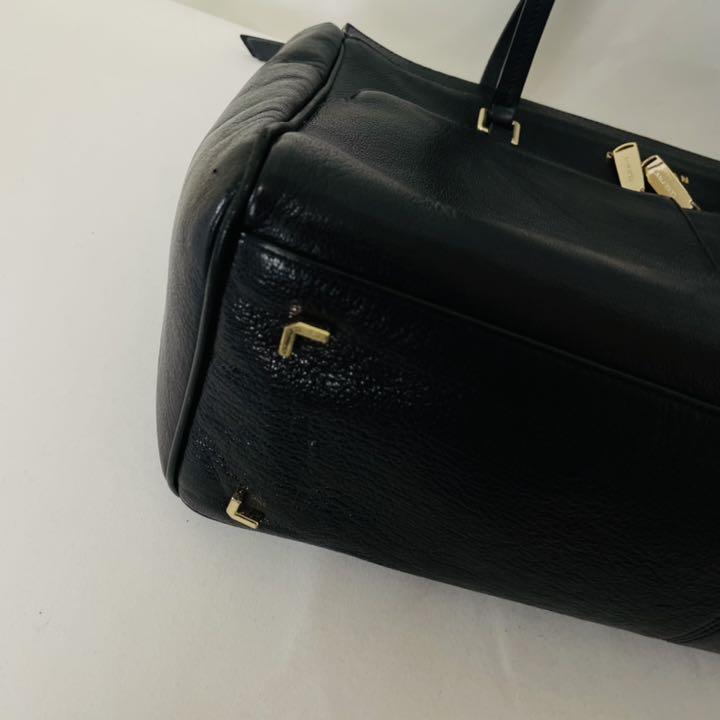 などいろい 美品 COLE HAAN A4OK 大容量 レザー ハンドバッグ黒 kPCfX-m49051738616 コールハーン ☾デザイン