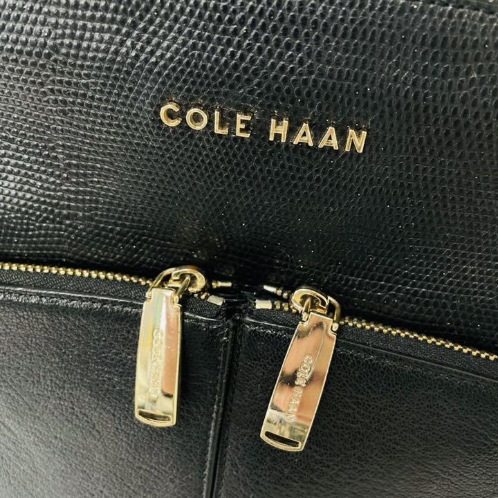 などいろい 美品 COLE HAAN A4OK 大容量 レザー ハンドバッグ黒 kPCfX-m49051738616 コールハーン ☾デザイン