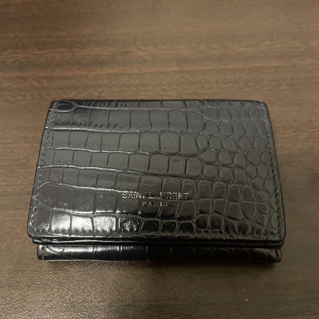Saint Laurent 三つ折り財布 クロコダイル