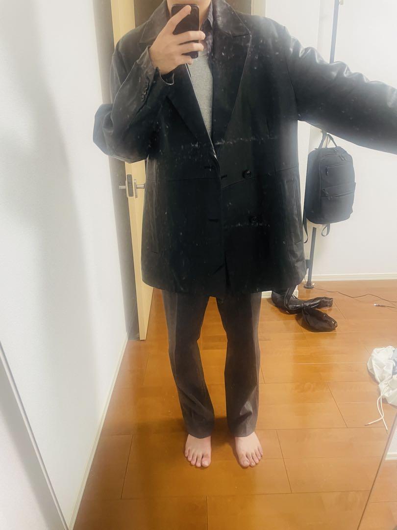 新しいブランド 美品】stein ダブルブレスト レザージャケット M ジャケット ジャケット・アウター