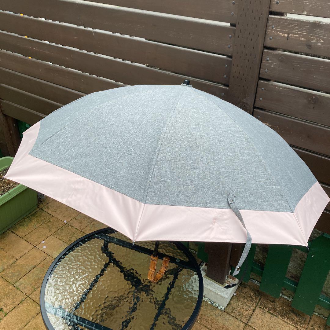 芦屋ロサブラウン 2段折りたたみ50cm(傘袋付)コンビダンガリー