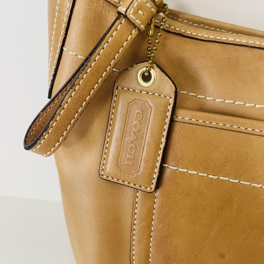 COACH コーチ 10740 本革 レザー セミショルダーバッグ キャメル