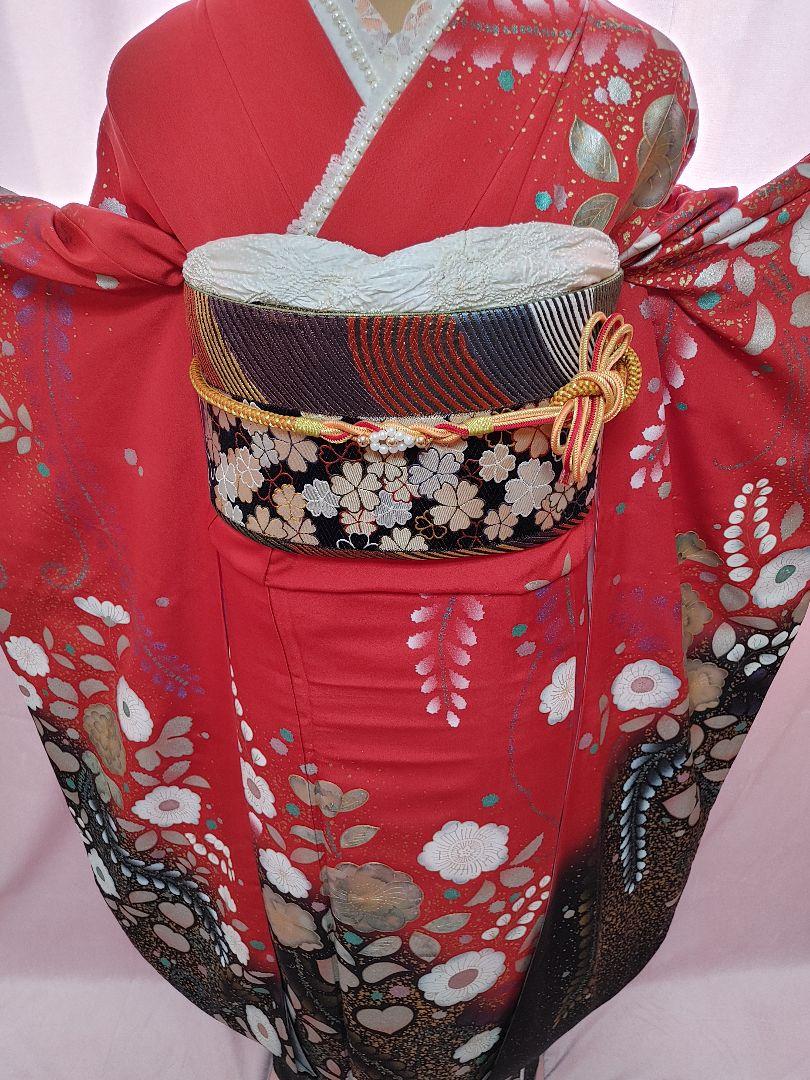 振袖 袋帯 帯揚げ 帯締め 緑 レトロ