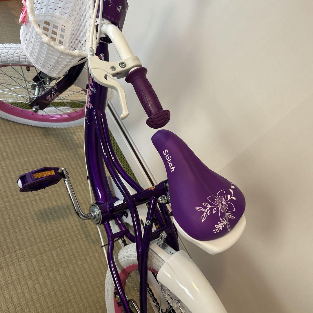新品　外での使用なし　子供用自転車 紫色 16インチ　女の子　パープル