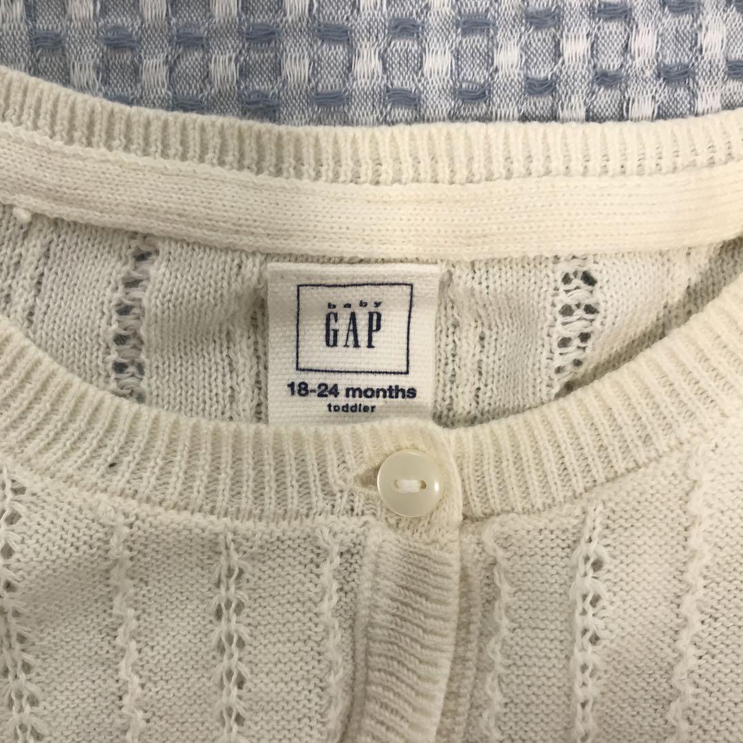 BABY GAP アイボリー リブ編み カーディガン 90cm - メルカリ