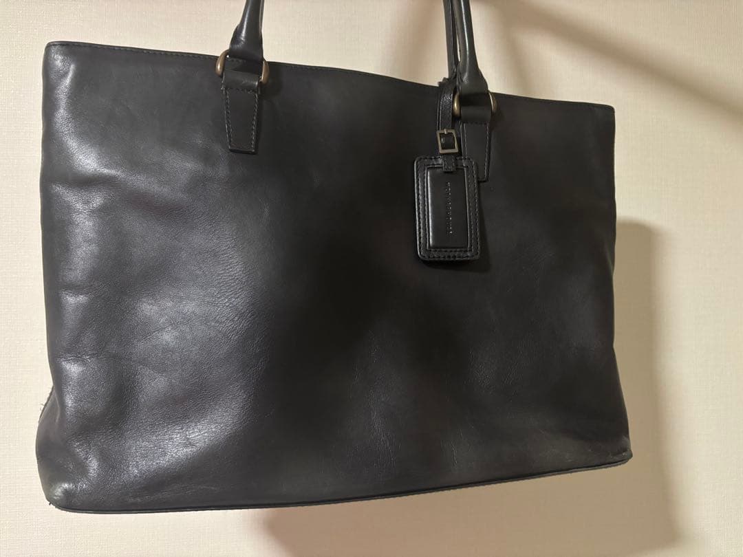 MOTHER HOUSE アンティークスリム ブラック レザートートバッグMotherhouse