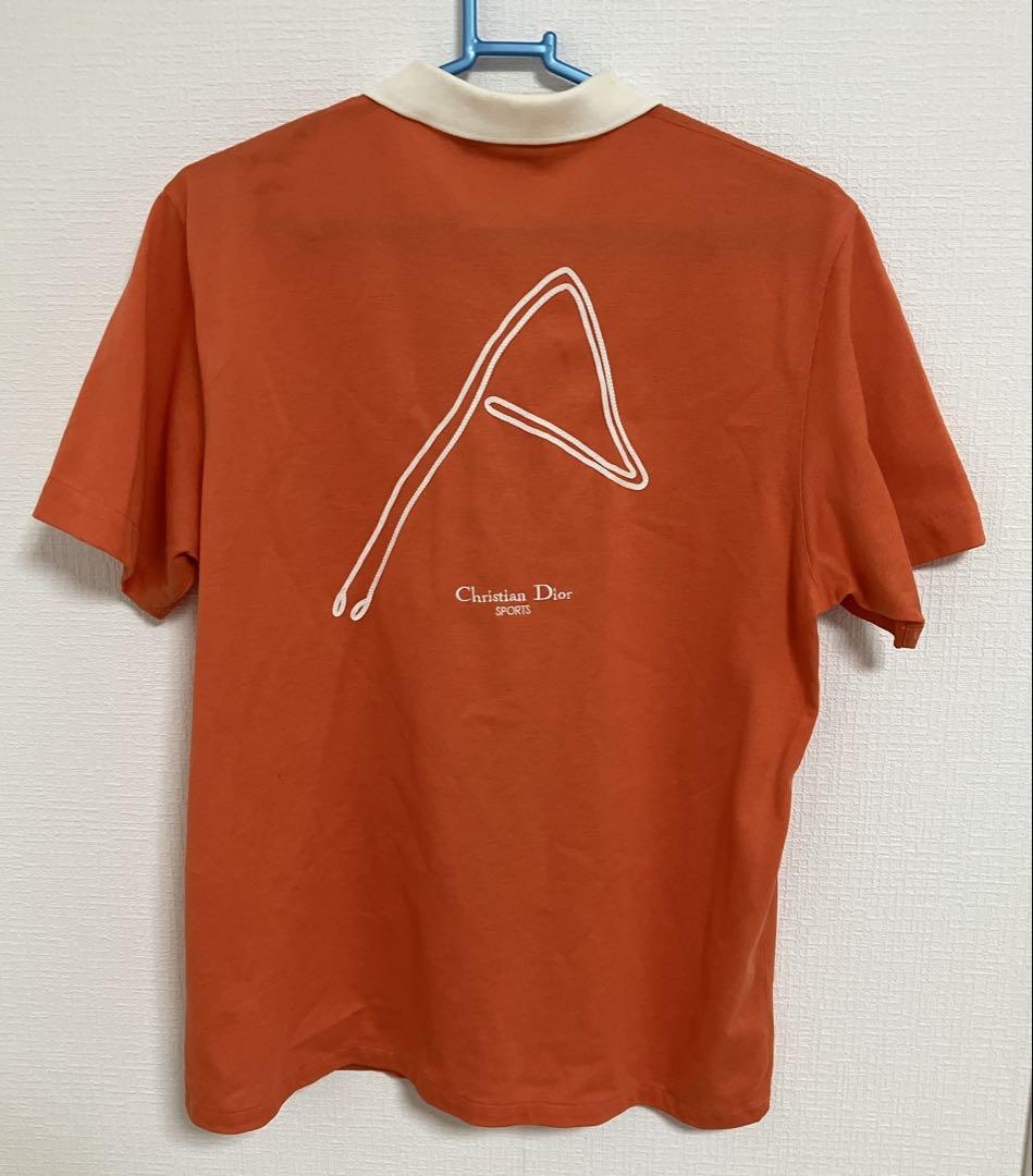 Christian Dior SPORTS ポロシャツ 長袖 オレンジ系 L Christian Dior クリスチャンディオール ロゴ 長袖 ポロシャツ L