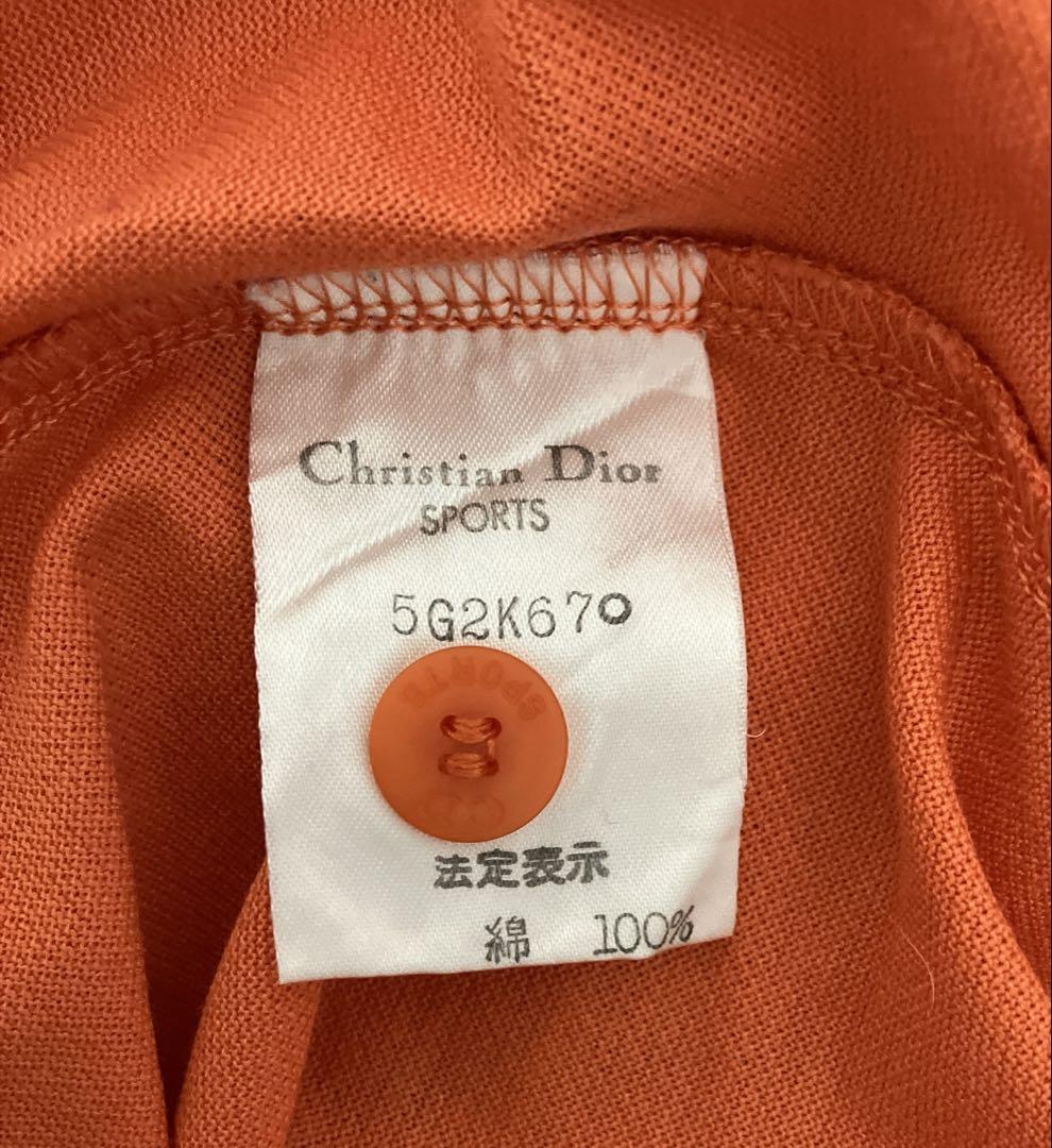 Christian Dior SPORTS ポロシャツ 長袖 オレンジ系 L Christian Dior クリスチャンディオール ロゴ 長袖 ポロシャツ L