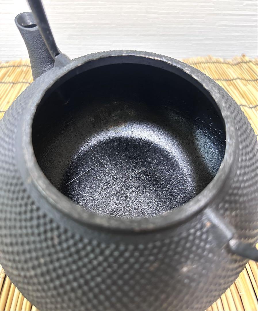 USED、良品 供箱付 南部池永造 12型アラレ 南部鉄瓶 南部