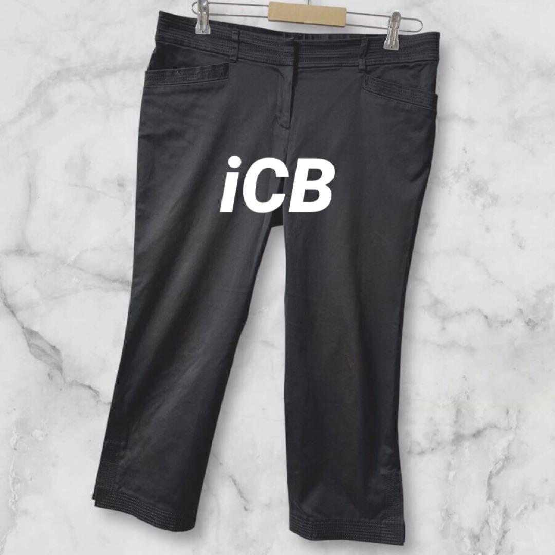 d122＊iCB ローライズ クロップドパンツ 光沢 日本製 大きいサイズ 46
