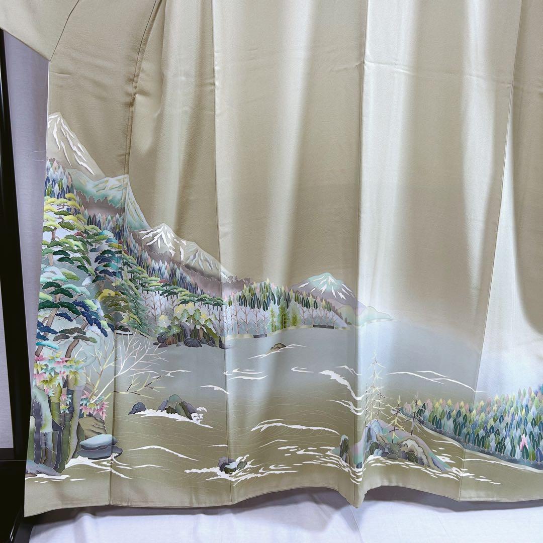 KK29 色留袖 緑 利休色 五つ紋 激安 匿名配送 フォーマル 身丈165㎝ KK29 色留袖 緑 利休色 五つ紋 激安 匿名配送 フォーマル 身丈165㎝